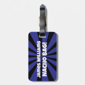 Aangepaste Nacho Bag Grappig Retro Blauwe Ster Bagagelabel (Achterkant verticaal)