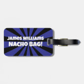 Aangepaste Nacho Bag Grappig Retro Blauwe Ster Bagagelabel (Achterkant horizontaal)