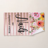 Aangepaste nagels Roos Gold Glitter Floral Handdoek (Handdoek)