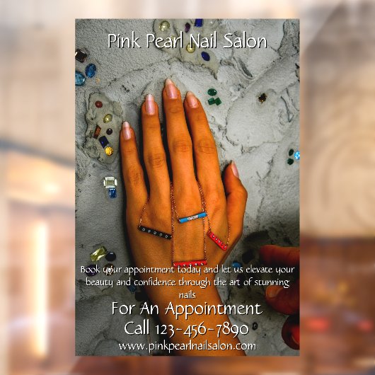 Aangepaste nagelsalon Set nagels Zakelijk 2 Raamsticker (Vel 2)