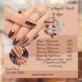 Aangepaste nagelsalon spa met prijzen raamsticker (Vel 2)