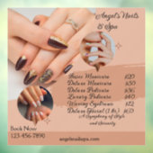 Aangepaste nagelsalon spa met prijzen raamsticker (Vel 3)