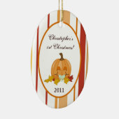 Aangepaste najaarse Herfst Pumpkin Keramisch Ornament (Rechts)