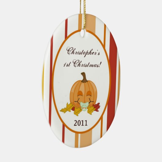 Aangepaste najaarse Herfst Pumpkin Keramisch Ornament (Rechts)