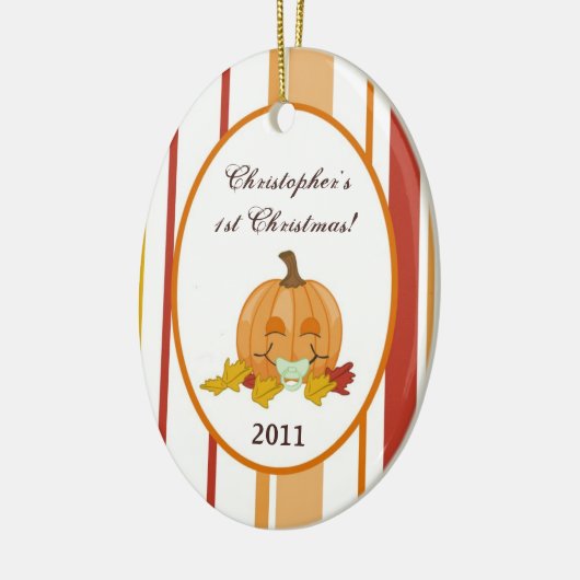 Aangepaste najaarse Herfst Pumpkin Keramisch Ornament (Links)