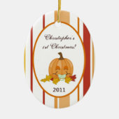 Aangepaste najaarse Herfst Pumpkin Keramisch Ornament (Voorkant)