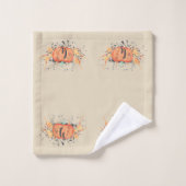 Aangepaste najaarstop Waterverf pompoen Bad Handdoek (Wasdoekje)