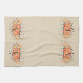 Aangepaste najaarstop Waterverf pompoen Theedoek (Horizontaal)