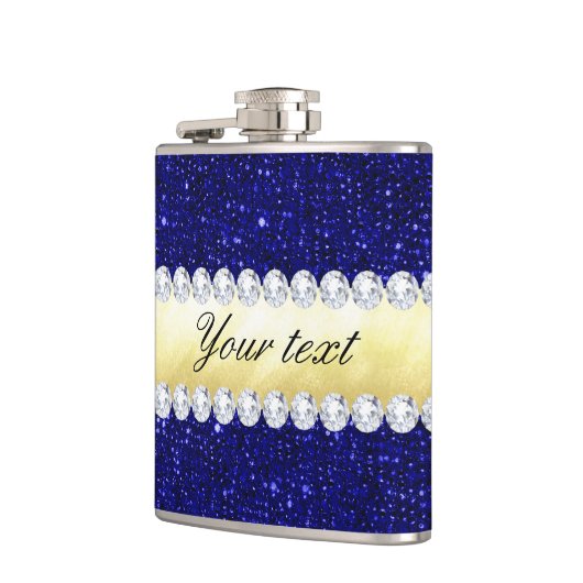 Aangepaste nakomelingen, goud, diamanten heupfles (Links)