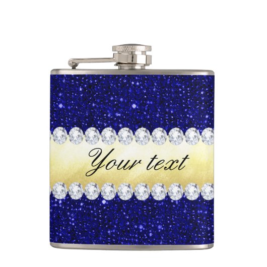 Aangepaste nakomelingen, goud, diamanten heupfles (Voorkant)