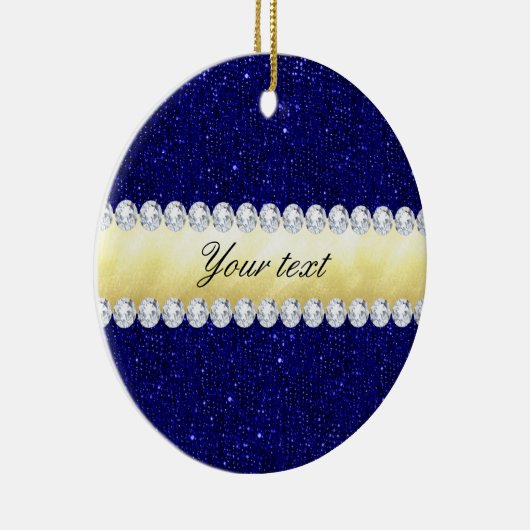 Aangepaste nakomelingen, goud, diamanten keramisch ornament (Rechts)