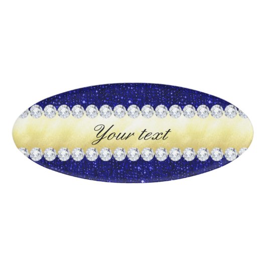 Aangepaste nakomelingen, goud, diamanten naambadge (Voorkant)