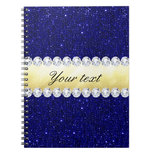 Aangepaste nakomelingen, goud, diamanten notitieboek (Voorkant)