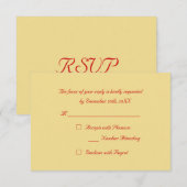 Aangepaste nama goud rode elegante kerstfeest RSVP Kaartje (Voorkant / Achterkant)