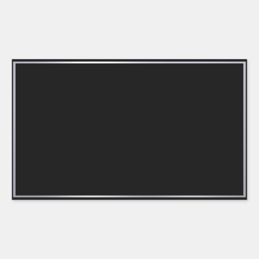 Aangepaste nama zilver zwart elegante lege sjabloo rechthoekige sticker (Voorkant)