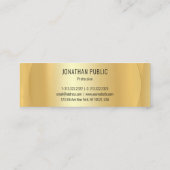Aangepaste namaak goud professionele moderne sjabl mini visitekaartje (Achterkant)
