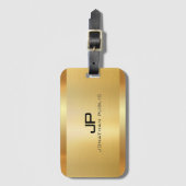 Aangepaste namaak gouden elegante monogram sjabloo bagagelabel (Voorkant (verticaal))
