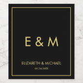 Aangepaste namaak gouden monogram elegante bewaar wijn etiket (Enkel label)