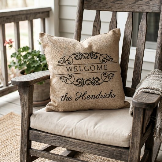 Aangepaste namaak jute vintage stijlvolle trendy w buitenkussen