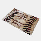 Aangepaste namaak vintage honkbal welkom mat (Schuin)
