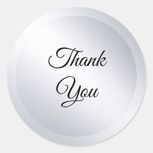 Aangepaste namaak zilver moderne sjabloon voeg uw  ronde sticker (Voorkant)