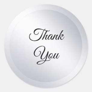 Aangepaste namaak zilver moderne sjabloon voeg uw  ronde sticker