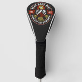 Aangepaste NAME Brandweerhelm Masker Brandweer Red Golfheadcover (Voorkant)