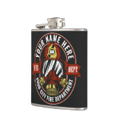 Aangepaste NAME Brandweerhelm Masker Brandweer Red Heupfles (Links)