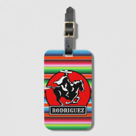 Aangepaste NAME Charro Paard Spaans Mexicaans Sera Bagagelabel