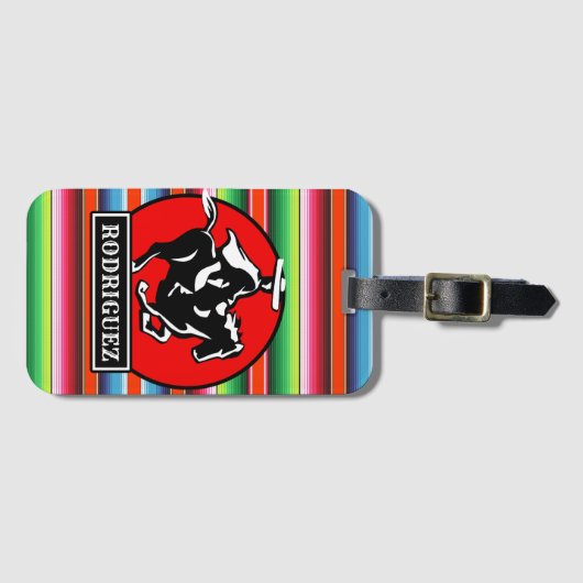 Aangepaste NAME Charro Paard Spaans Mexicaans Sera Bagagelabel (Voorkant (horizontaal))