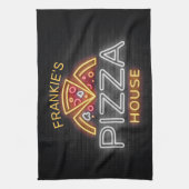 Aangepaste NAME Neon Italiaanse Pizzeria Pizza Hou Theedoek (Verticaal)