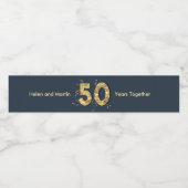 Aangepaste namen 50 Jubileum Gold Waterfles Etiket (Enkel label)