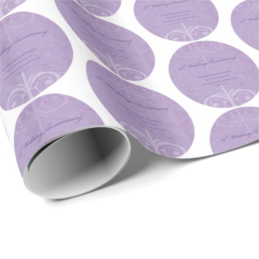 Aangepaste namen, 50e Jubileum voor bruiloft naar  Cadeaupapier (Rol Hoek)