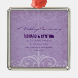 Aangepaste namen, 50e Jubileum voor bruiloft naar  Metalen Ornament