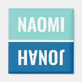 Aangepaste namen Aqua en Cobalt Blue Dishwasmachin Magneet (Voorkant)