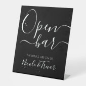 Aangepaste namen Black Calligraphy Open Bar Reclamebord Met Voetstuk (Voorkant)