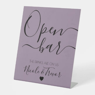 Aangepaste Namen Calligrafie Persoonlijke Open Bar Reclamebord Met Voetstuk