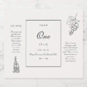 Aangepaste namen & data | Elegante wijn, bier & fe Sparkling Wijnetiket (Enkel label)