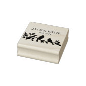 Aangepaste namen datum liefde vogels bruiloft paar rubberstempel (Stempel)