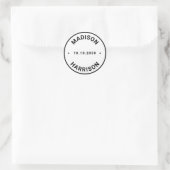 Aangepaste namen datum ronde zeehondenbont sticker (Tas)