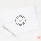 Aangepaste namen datum ronde zeehondenbont sticker (Envelop)