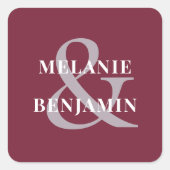 aangepaste namen Eenvoudig Elegant Roos Roze Vierkante Sticker (Voorkant)