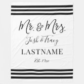 Aangepaste namen en achternaam Mr en Mrs Gift Fleece Deken (Voorkant)