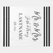 Aangepaste namen en achternaam Mr en Mrs Gift Fleece Deken (Voorkant (Horizontaal))