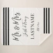 Aangepaste namen en achternaam Mr en Mrs Gift Sherpa Deken (Voorkant (horizontaal))