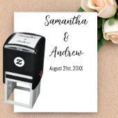 Aangepaste namen en datum van pasgetrouwden Huweli Zelfinktende Stempel