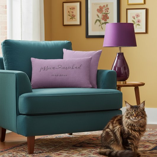 Aangepaste namen en datumcadeaucode voor weddensch kussen