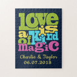 Aangepaste namen en datumpuzzel van Magical Love Legpuzzel