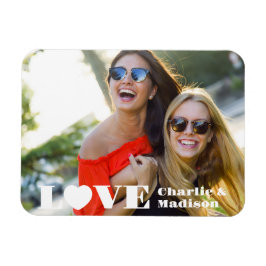 Aangepaste namen en foto's LOVE Magneet