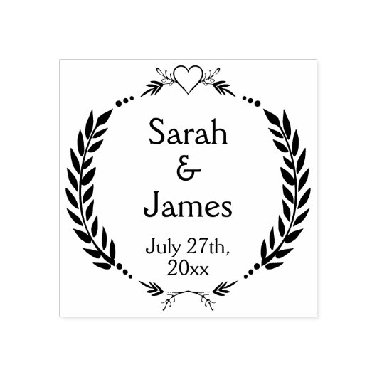 Aangepaste namen en huwelijksdatum Rubberstempel (Afrduk)